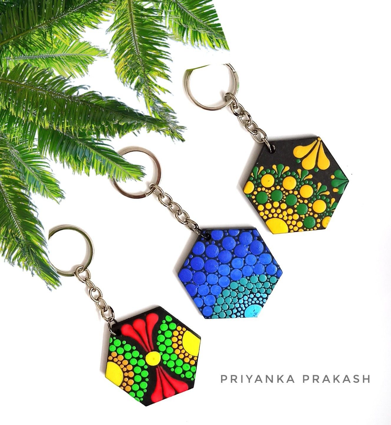 MDF DIY Hexagon Keychain