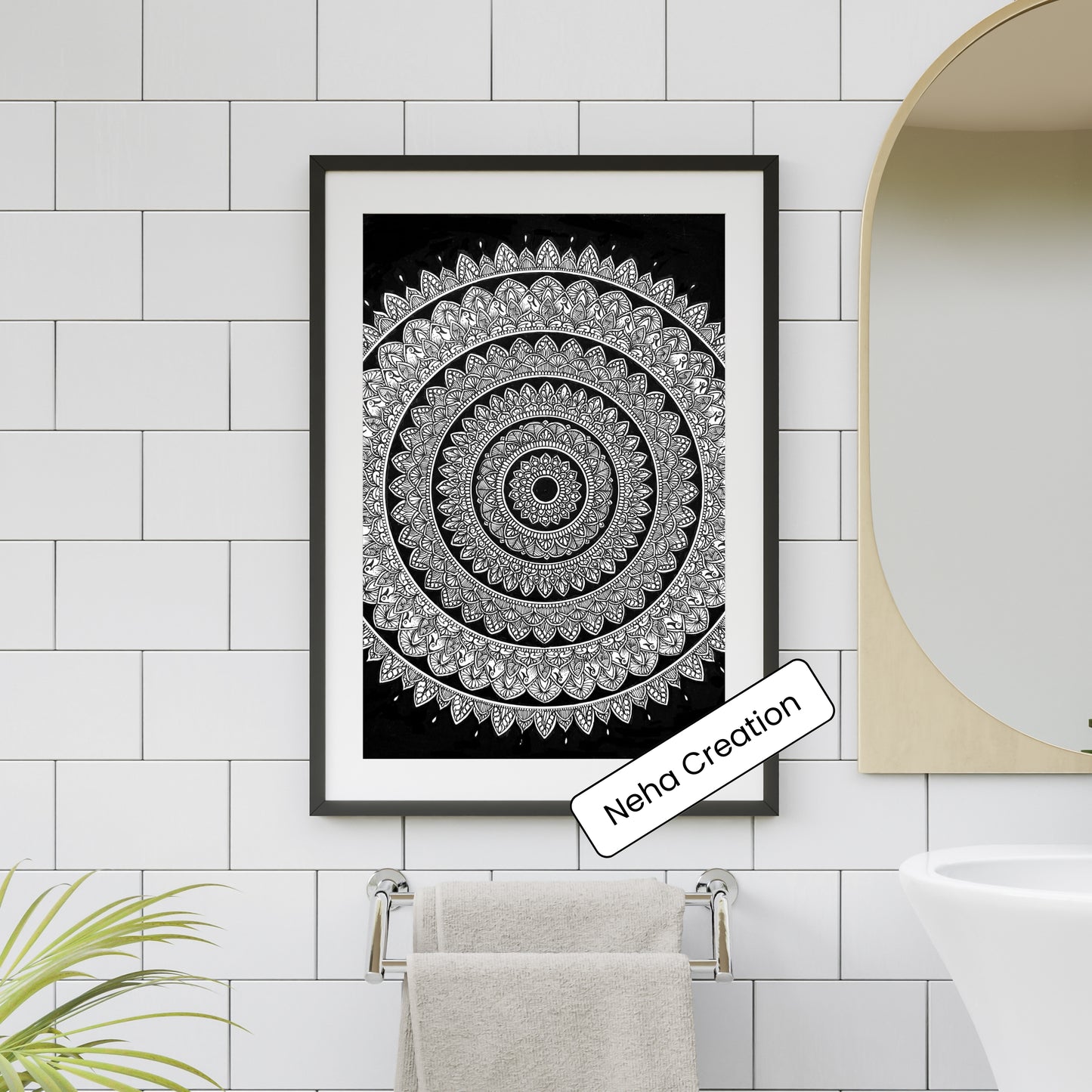Black & White Beauty intricate mandala