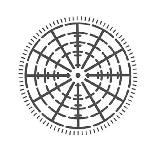 Mandala Grid Stencils- 12 Section 5.9 inch