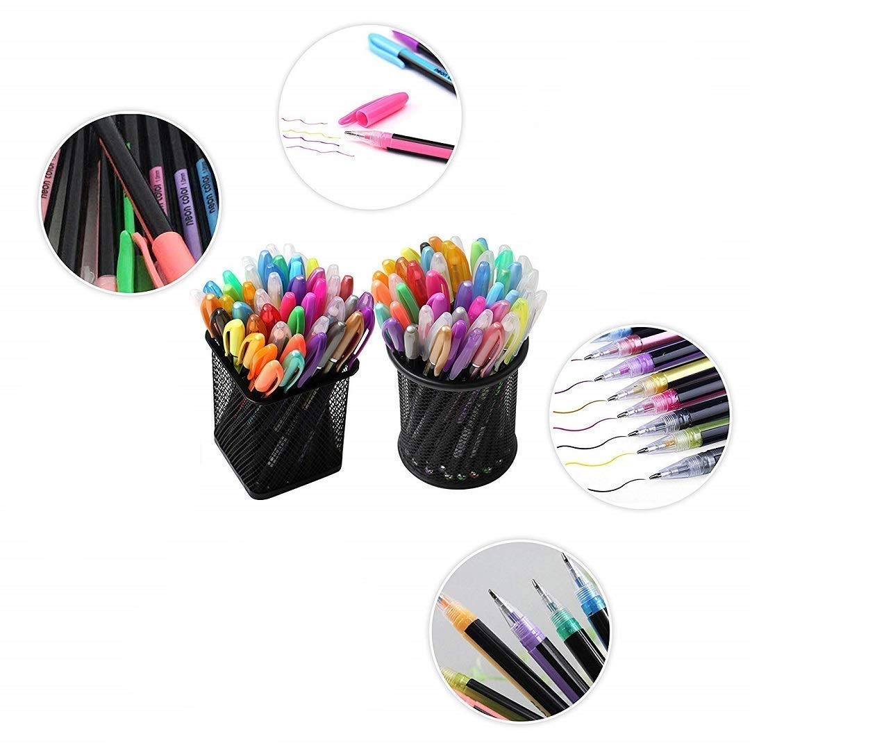 Set Of 24 Neon Fine Gel Pens