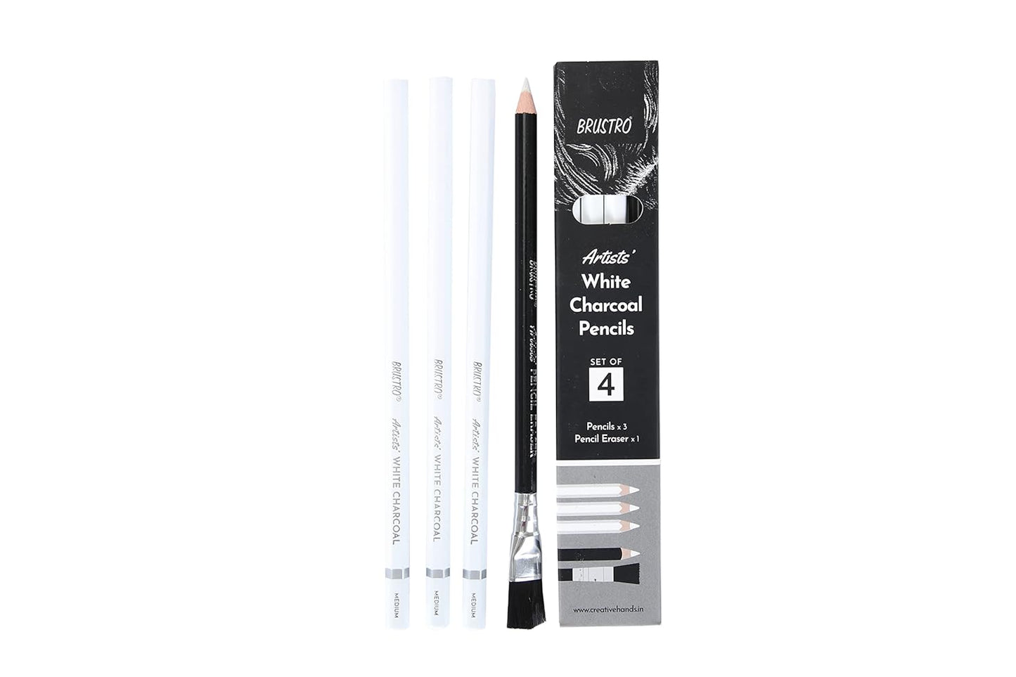 White Charcoal Pencil-White Eraser