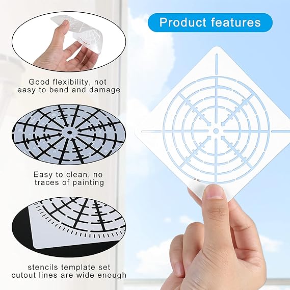 Mandala Grid Stencils- 12 Sections 3.5 inch