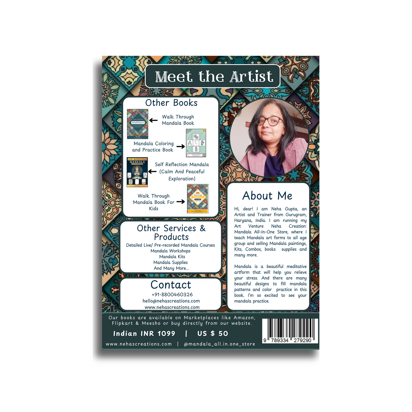 Walk-Through ORNATE MANDALA Book (Step-by-Step Learning process of Ornate Mandala Creation) - Neha Creation: Mandala All-in-one Store