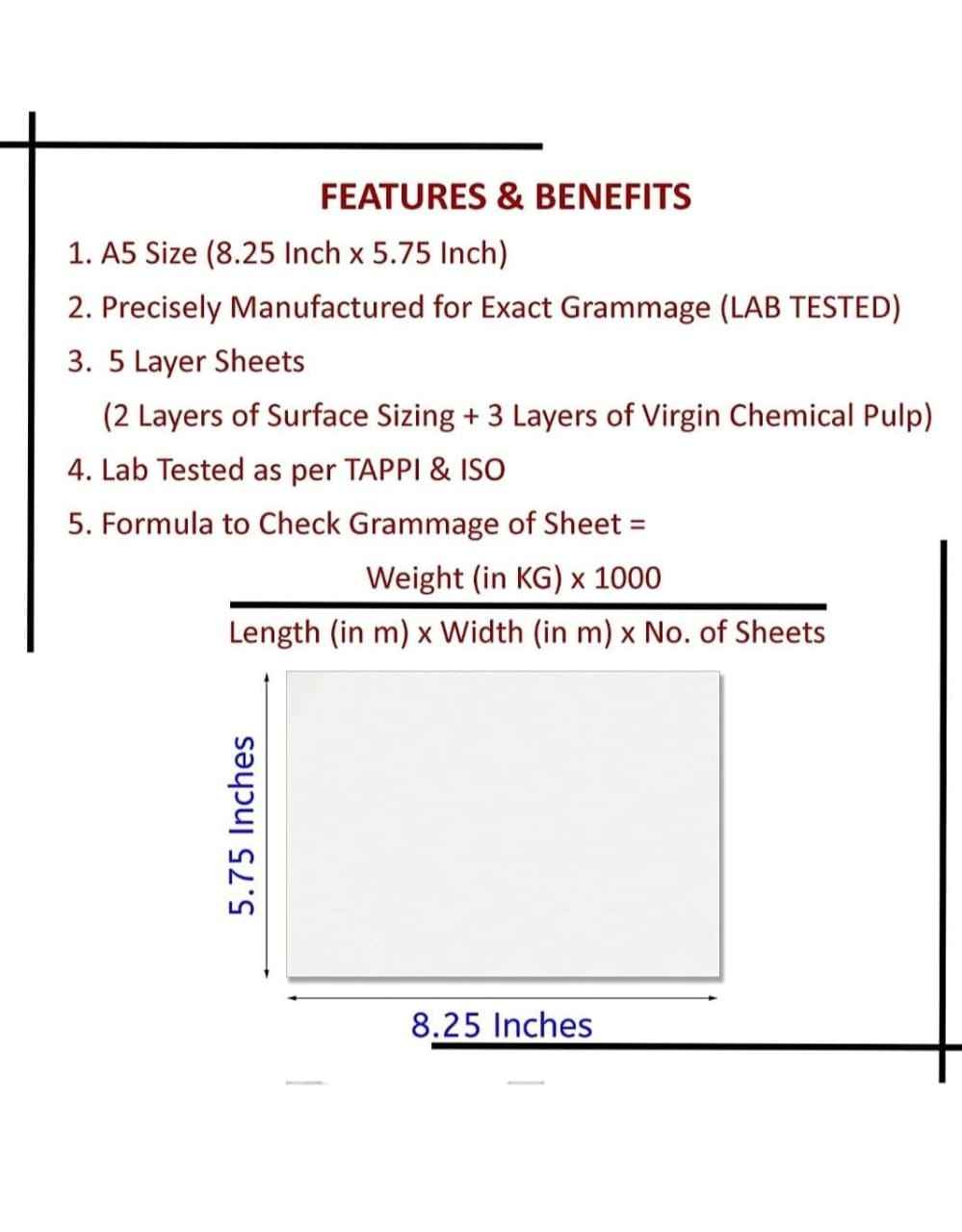 300 GSM Ivory Sheets - A5 Size (30 sheets)