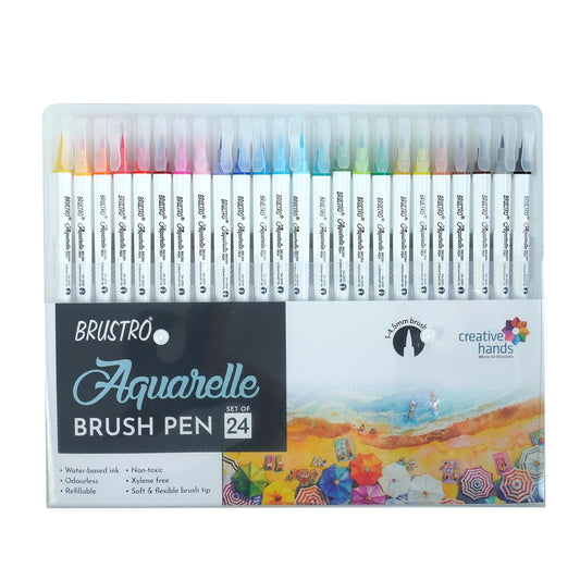Aquarelle Brush Pen Set of 24 - Neha Creation: Mandala All-in-one Store