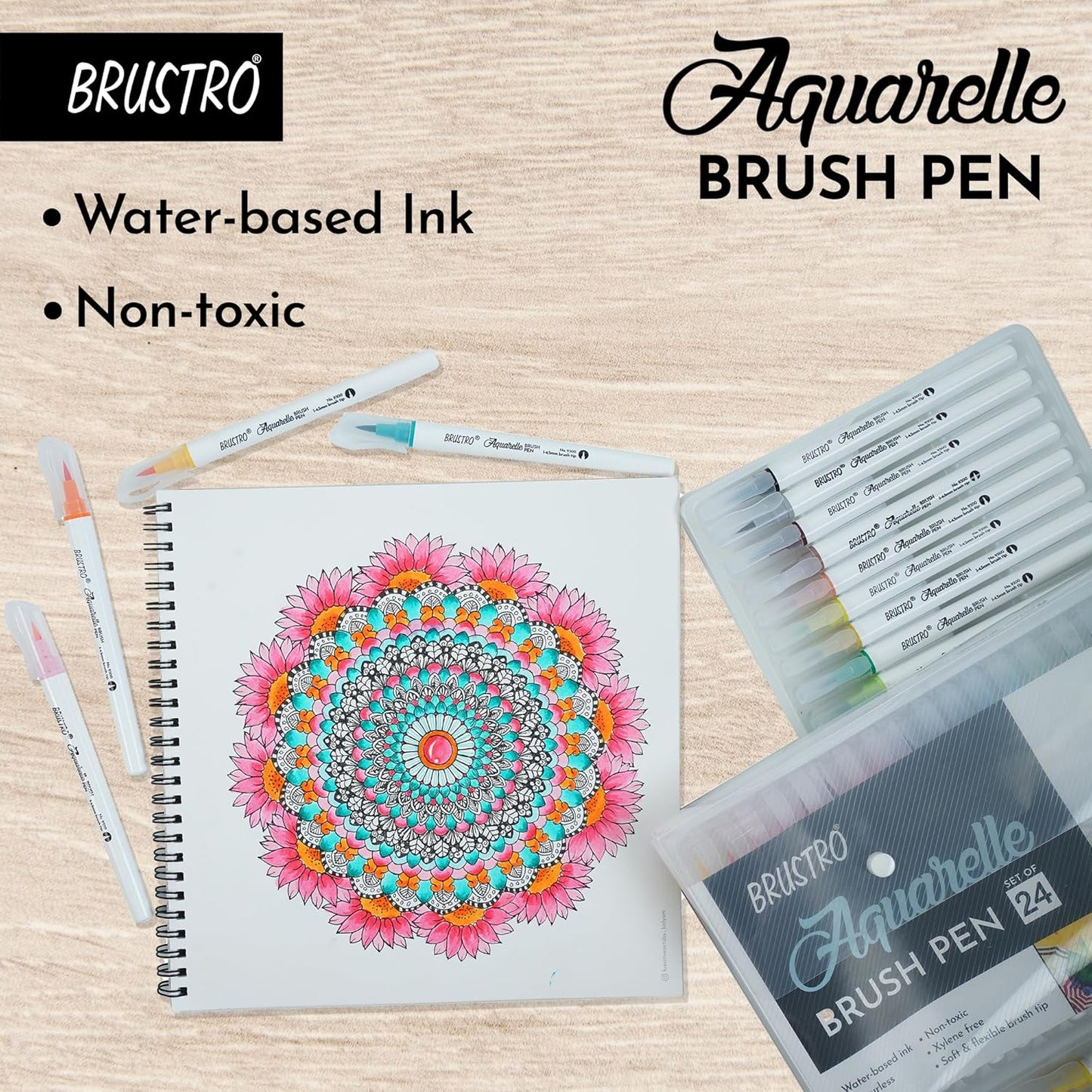 Aquarelle Brush Pen Set of 24 - Neha Creation: Mandala All-in-one Store