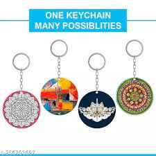 MDF DIY Keychain- Circle(6 Piece)