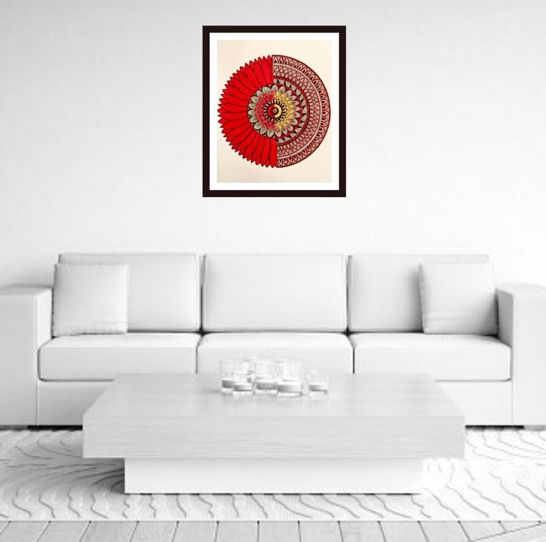 Red Floral Mandala