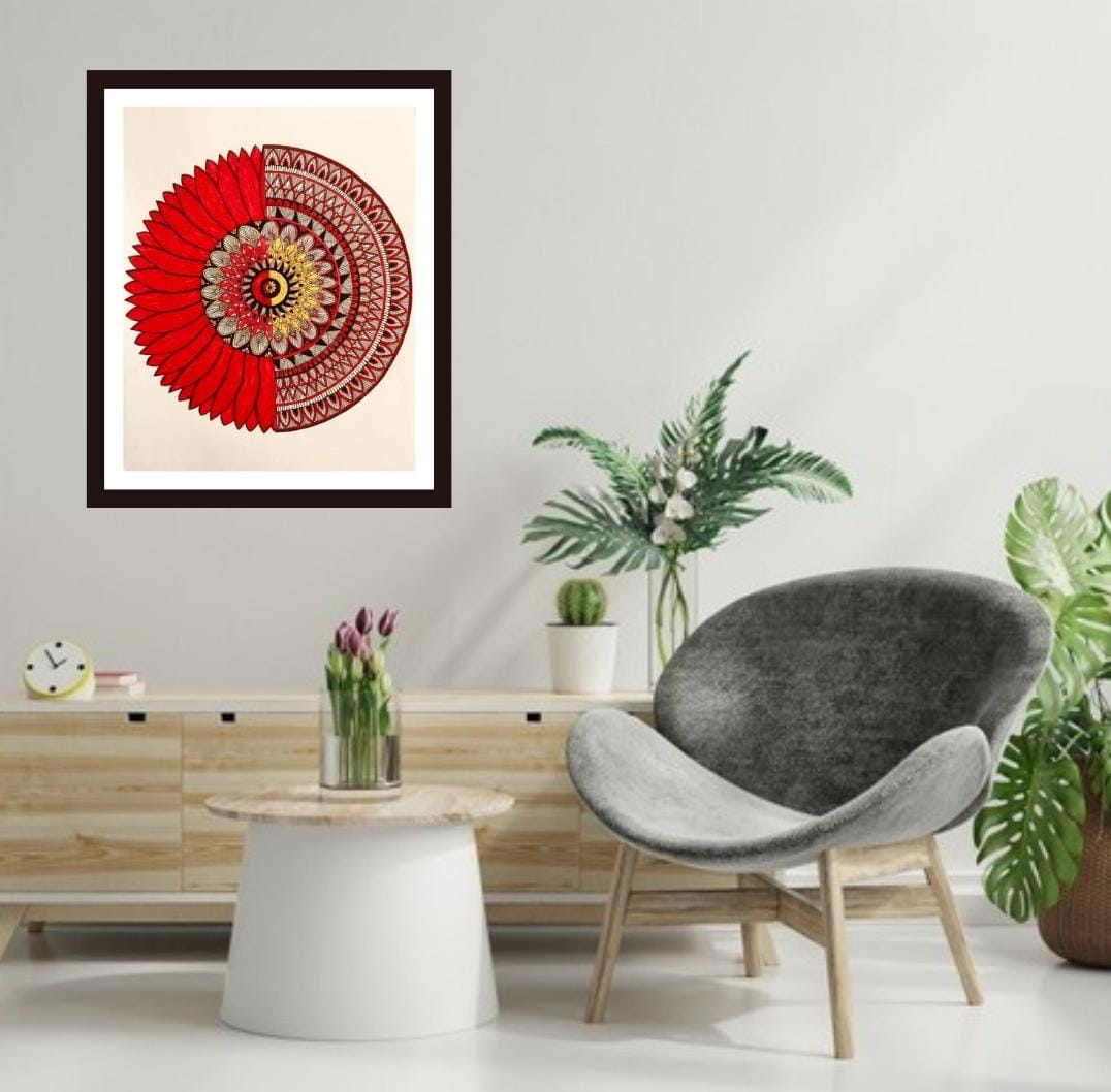 Red Floral Mandala