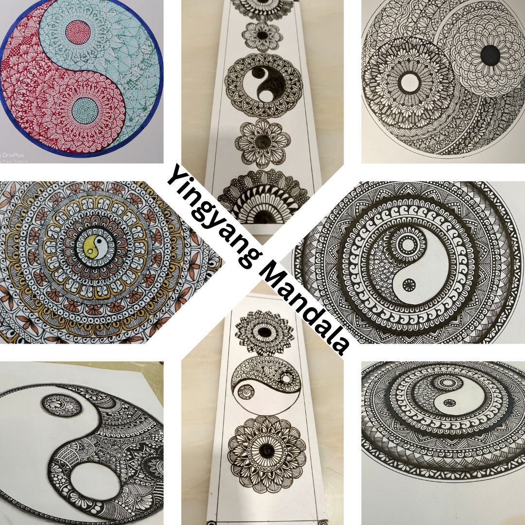 Several Yin Yang mandala designs.