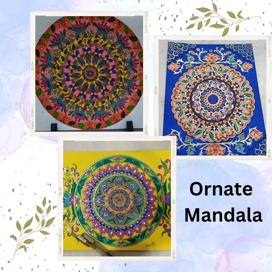 International student learning mandala art online from India