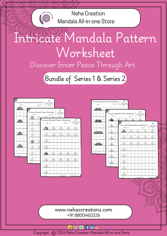 Mandala printable pattern practice worksheet for beginners PDF