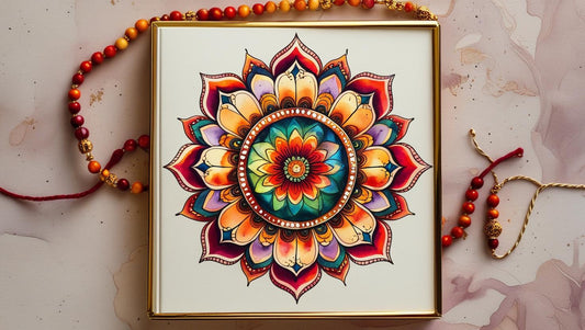 Mandala art gift book for Raksha Bandhan Rakhi gift idea for sister - Mandala coloring book DIY art therapy gift for Rakhi celebration