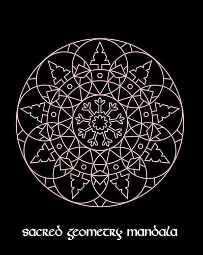 A monochromatic scared mandala design.