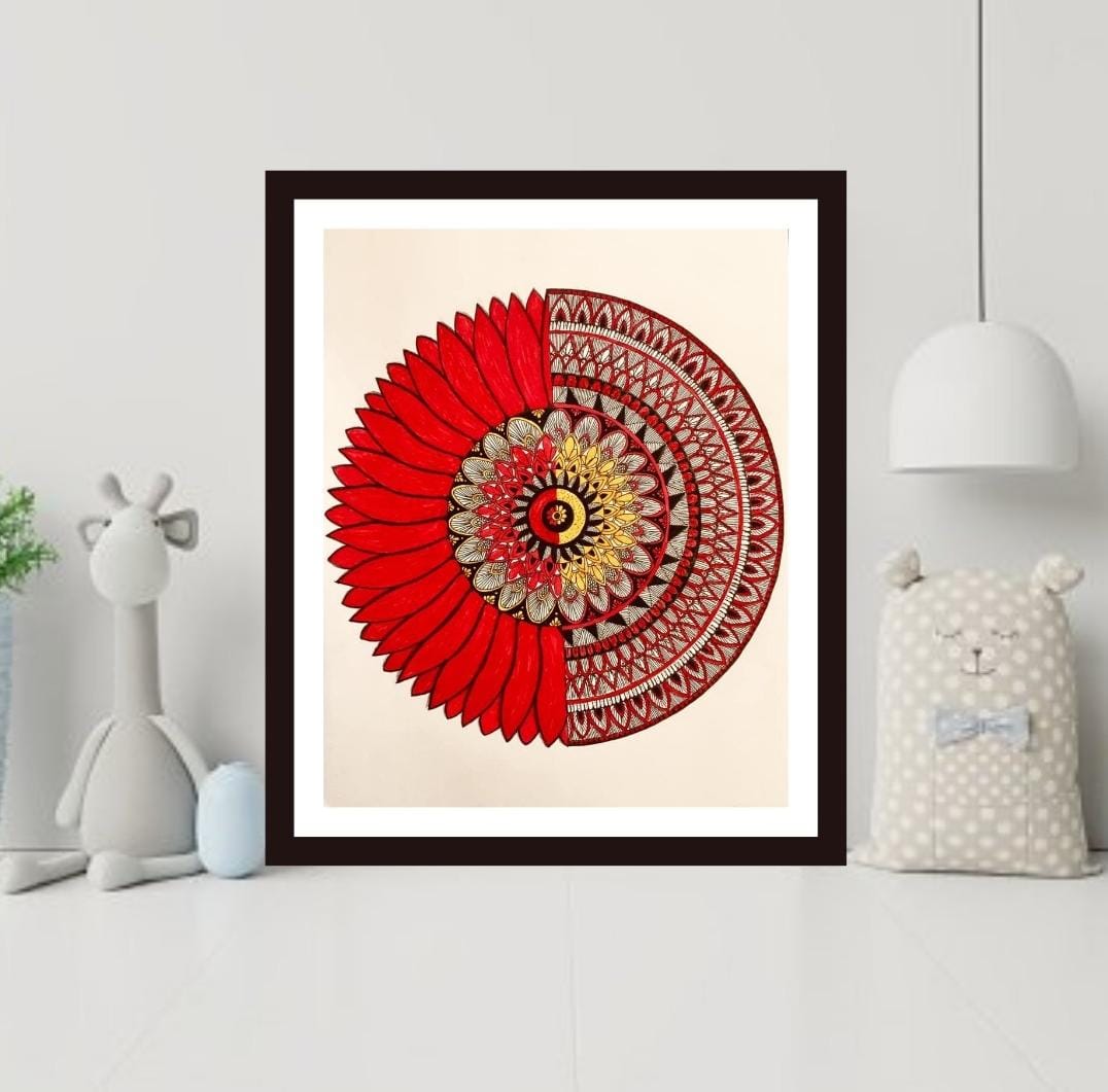 Beginner-friendly step-by-step mandala drawing tutorial illustration with circles, petals, and patterns