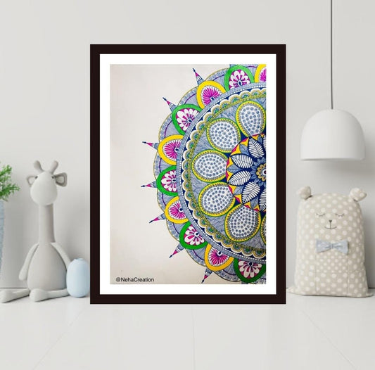 Intricate colorful mandala coloring page reducing stress