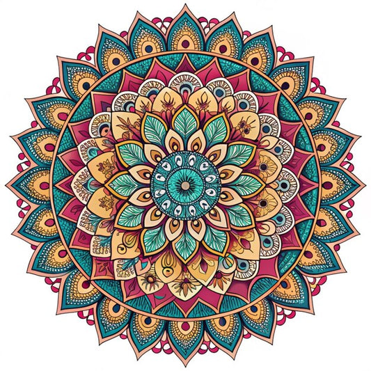 Artist conducting an online mandala art workshop