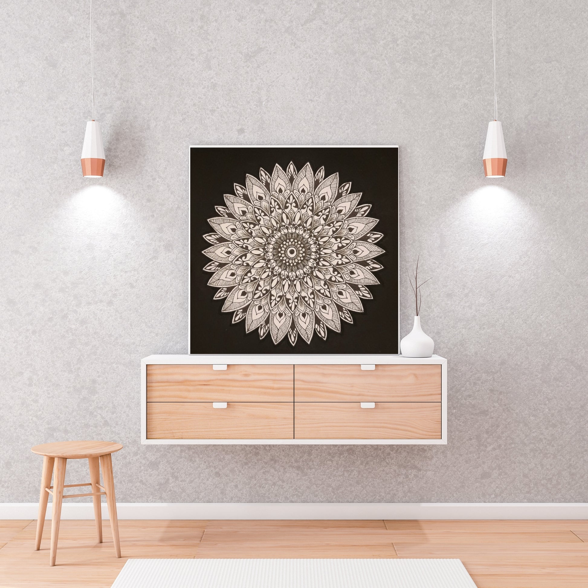 Shades Of Black mandala