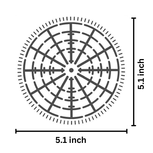 Mandala Grid Stencils- 12 Sections 5.1 inch