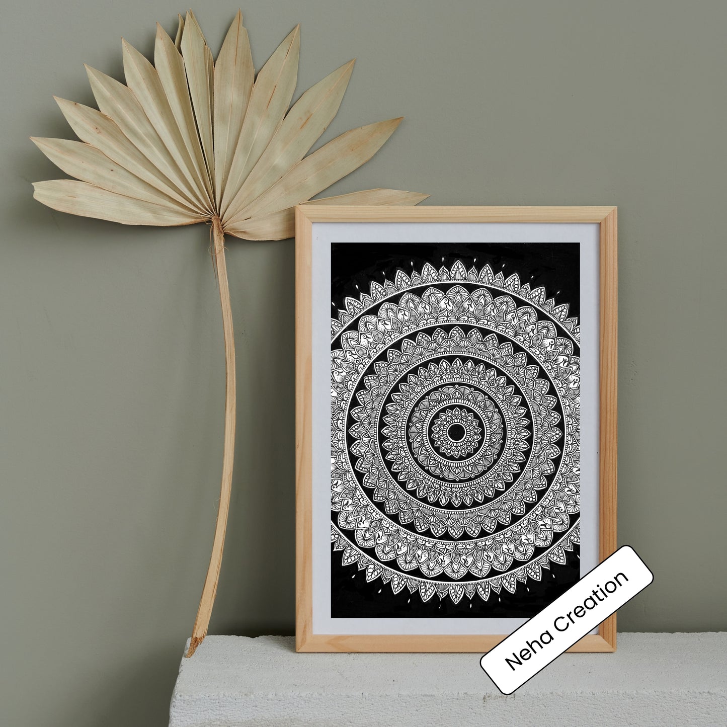 Black & White Beauty intricate mandala
