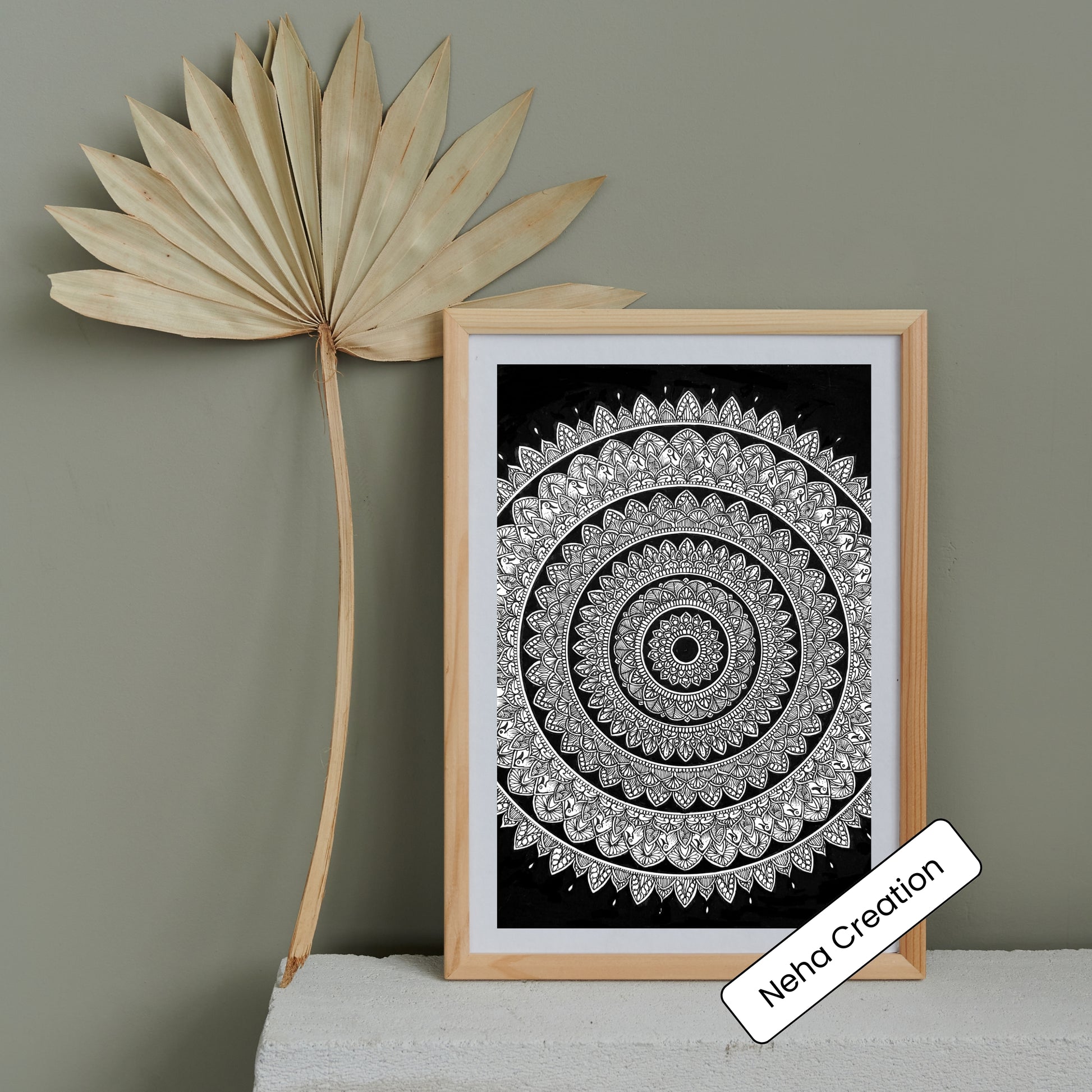Black & White Beauty intricate mandala