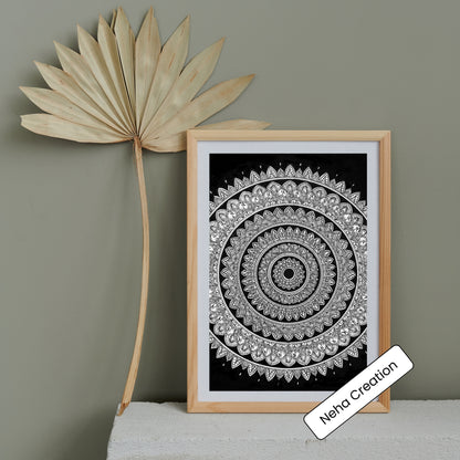 Black & White Beauty intricate mandala