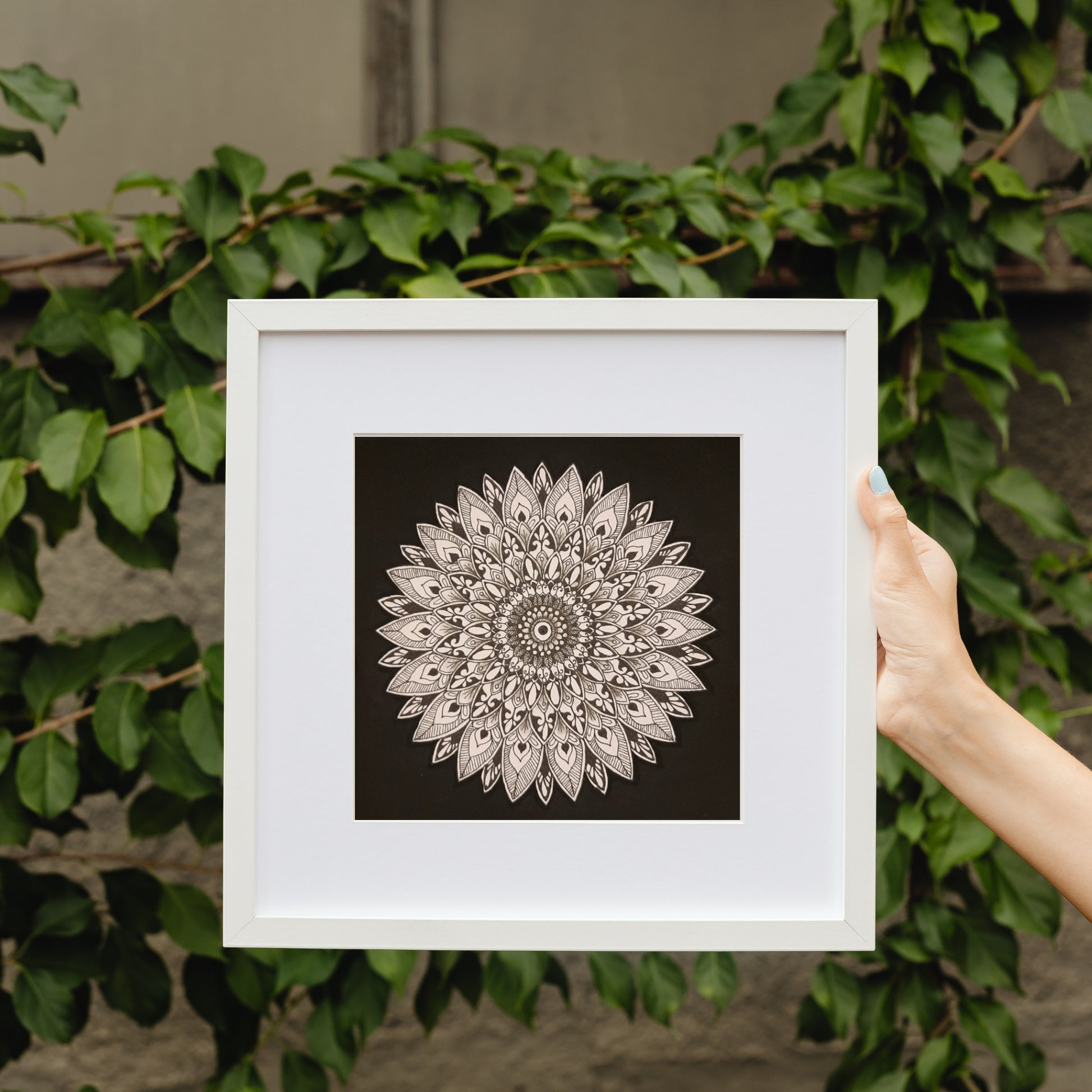Shades Of Black mandala