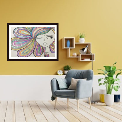 mandala art Wink Lady painting