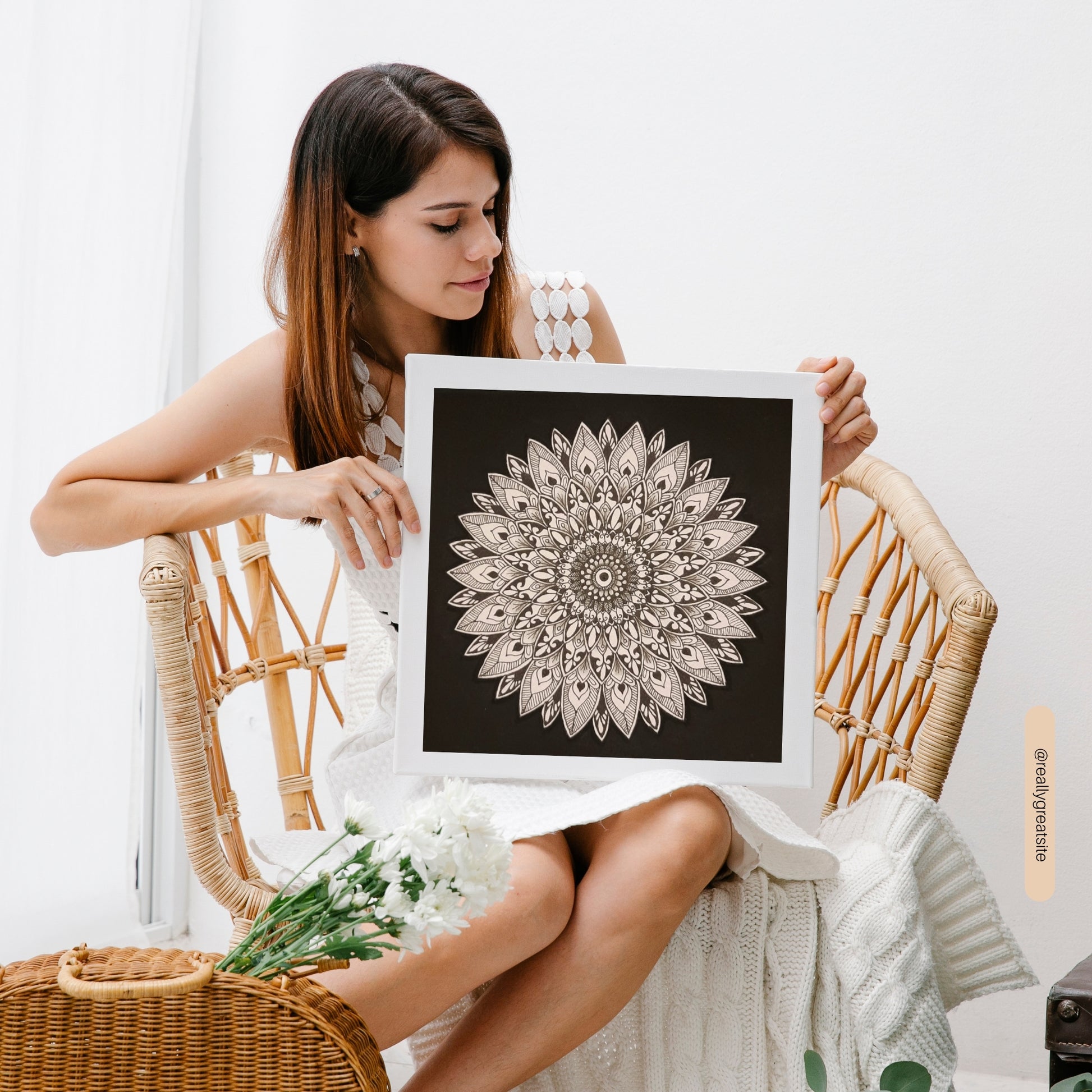 Shades Of Black mandala