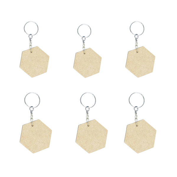 MDF Hexagon DIY Keychain Pack – 6 Pieces – Neha Creation: Mandala All ...