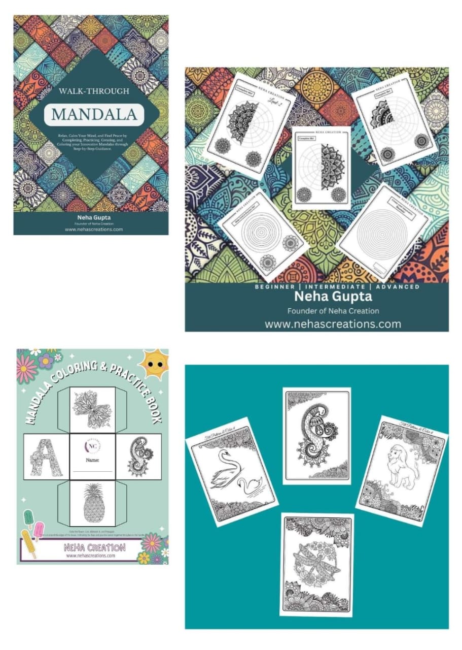 mandala coloring and learning book comb