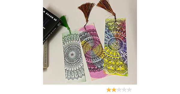 mandala art Paper Bookmark Ivory set of 30