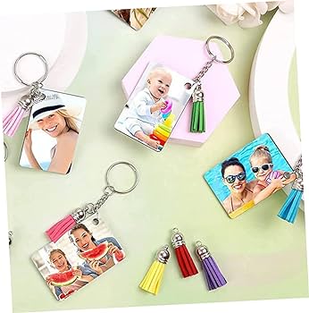 MDF DIY Keychain-Rectangle(6 Pieces)