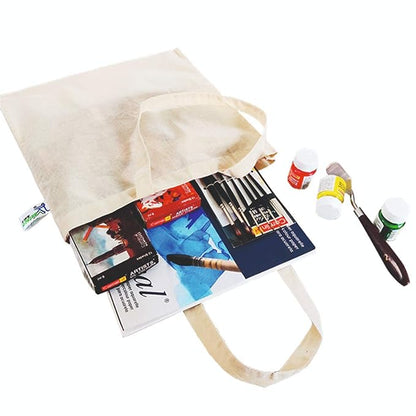 VantageKart Natural  Cotton Plain Tote Shopping Bags