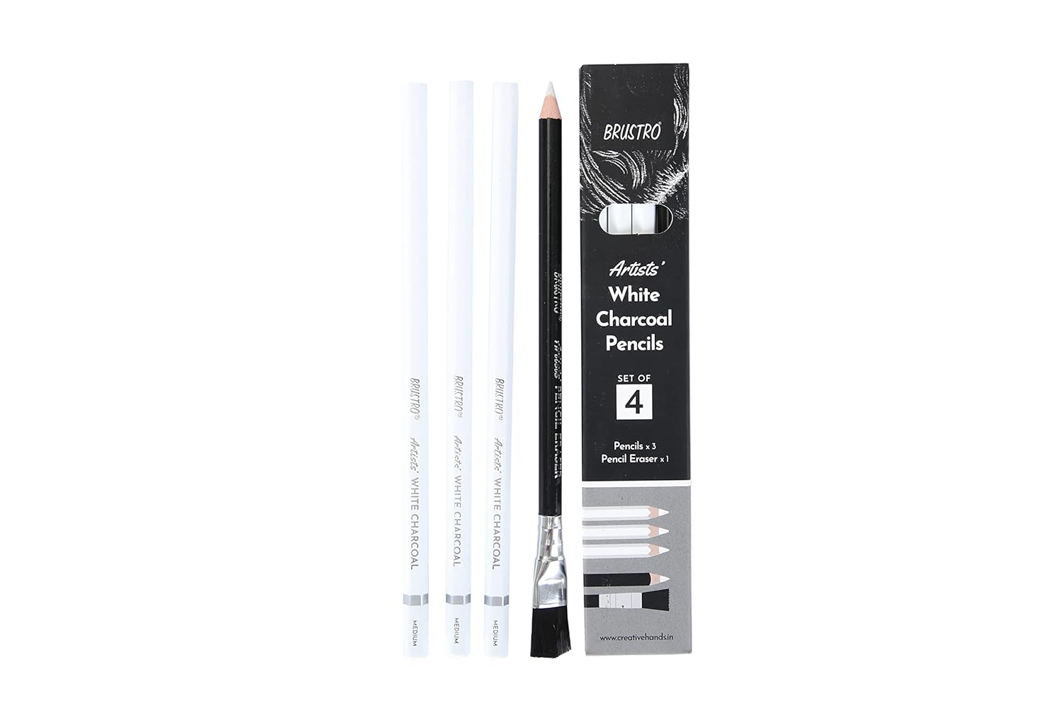 White Charcoal Pencil-White Eraser 