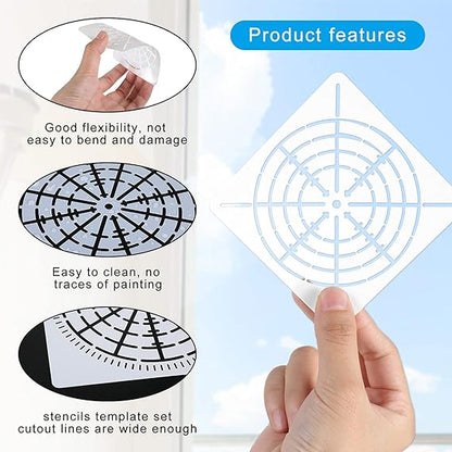 Mandala Grid Stencils- 12 Sections 5.1 inch