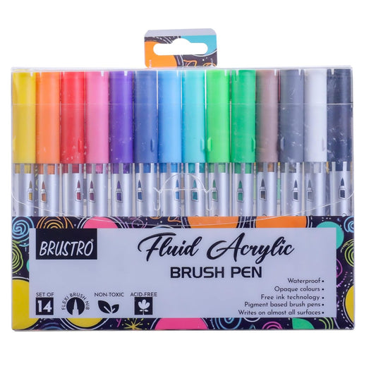 Fluid Acrylic Brush Pen | Set of 14