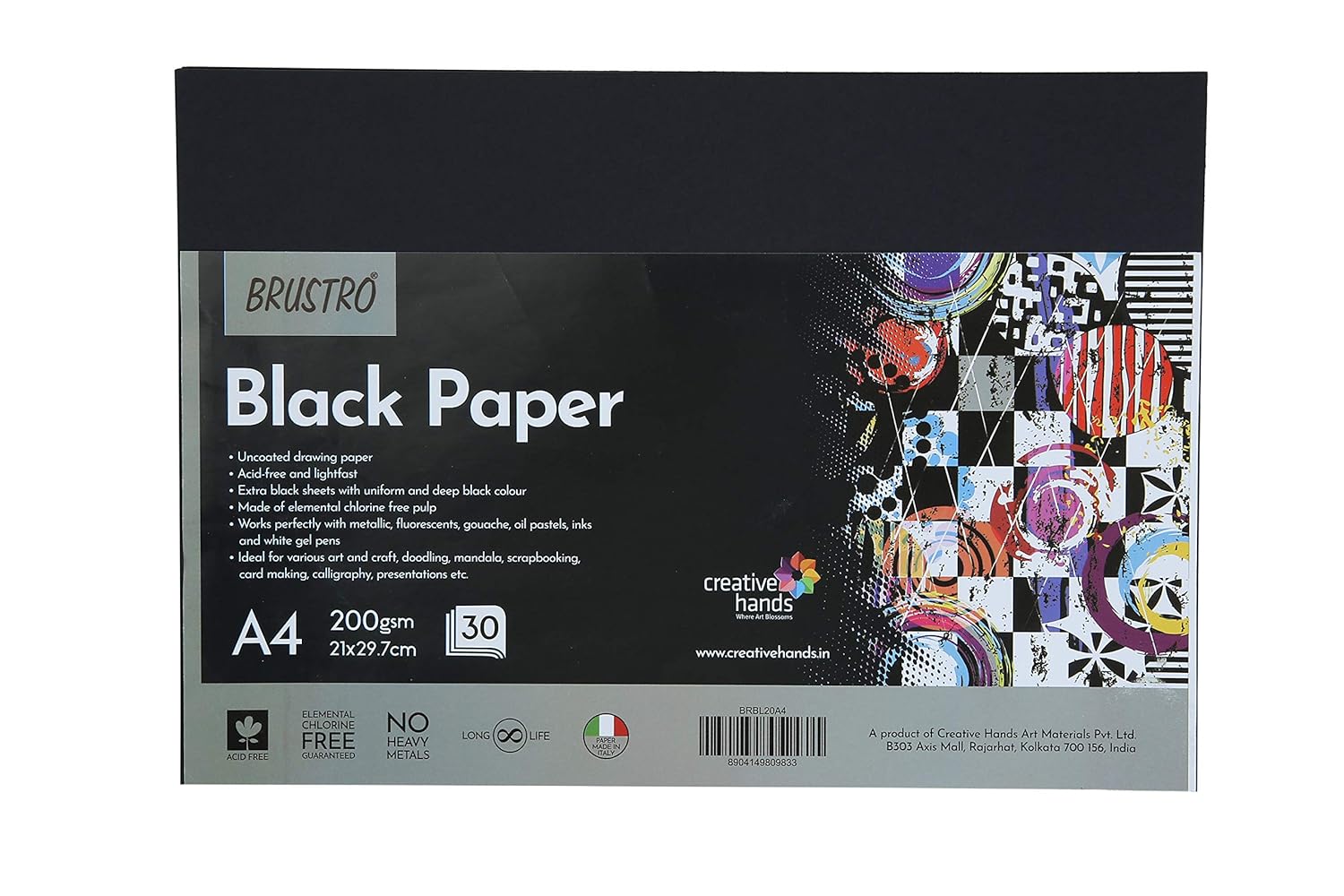 Balk Paper Black Paper 200 GSM A4 – Pack of 30 Sheets – Neha Creation: Mandala All ...
