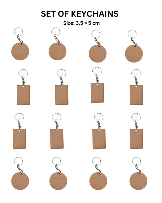 circle rectangle keychain