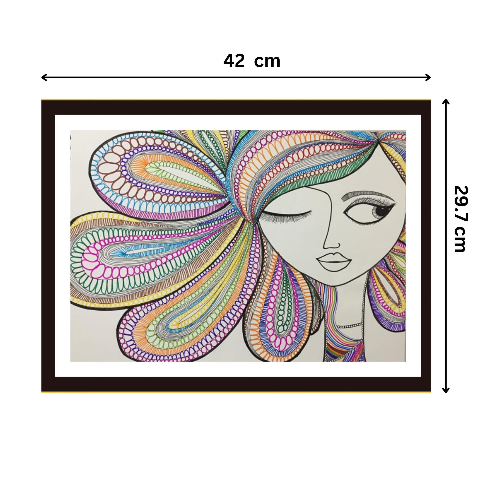 mandala art Wink Lady painting
