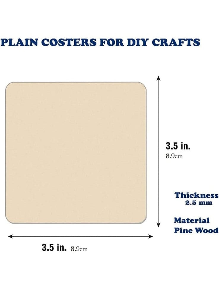 MDF DIY Coaster Square- 3.5"
