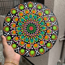mandala art work on mdf circle