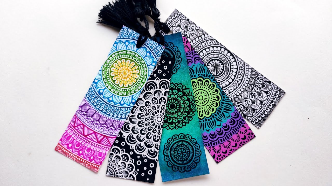 mandala art Paper Bookmark Ivory set of 30