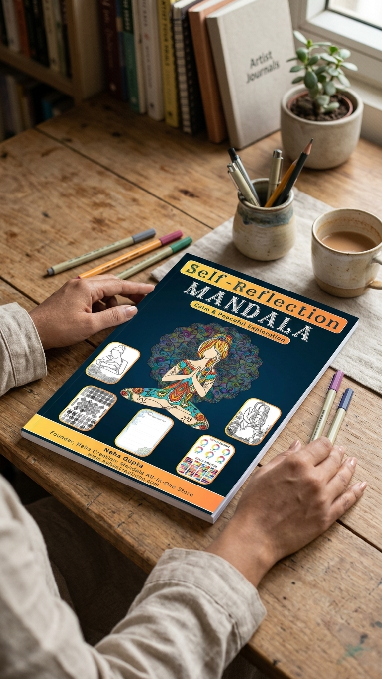 Self-Reflection Mandala Journal | Mindfulness, Emotional Healing & Stress Relief Art Book
