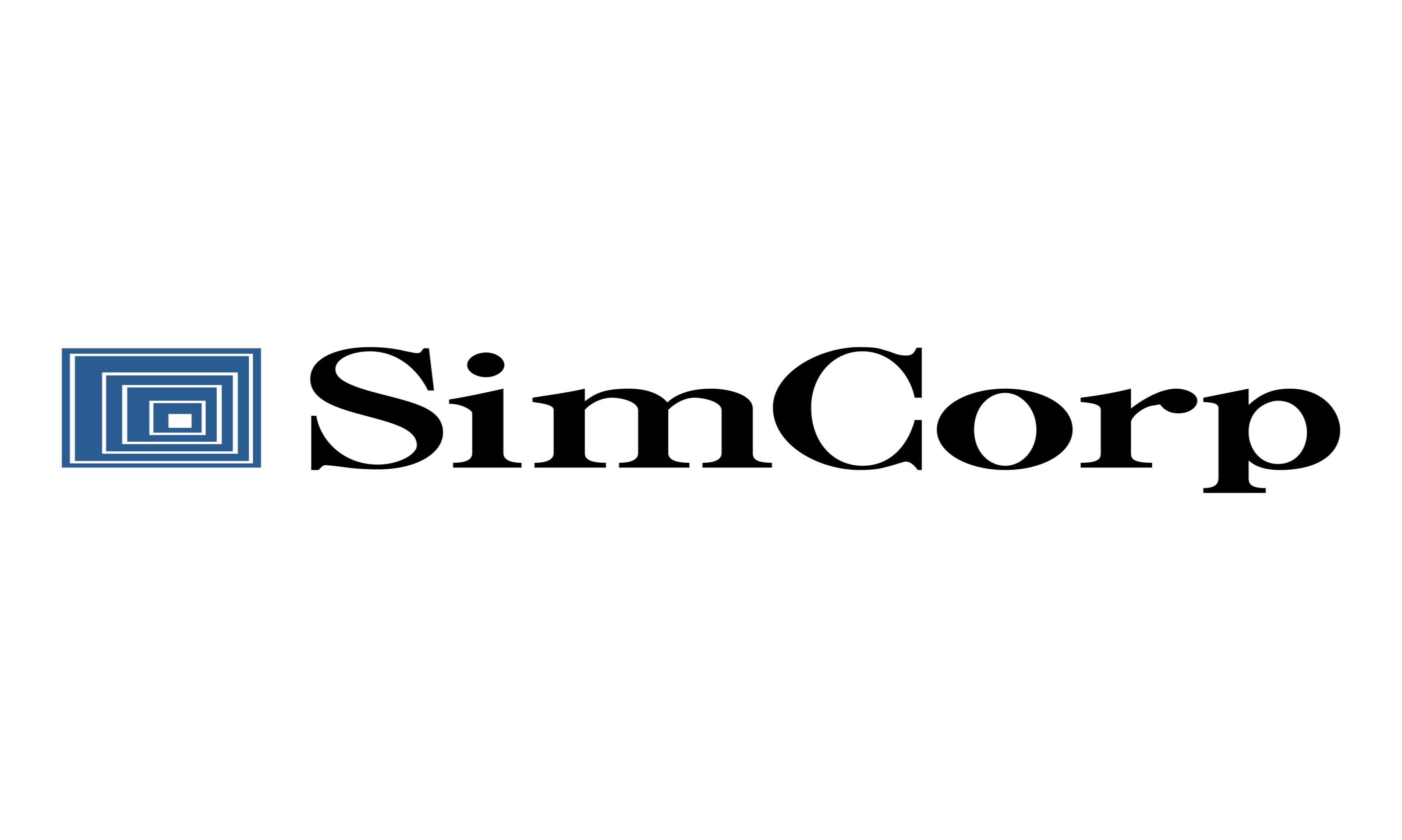 SimCorp logo with a blue square icon on a white background